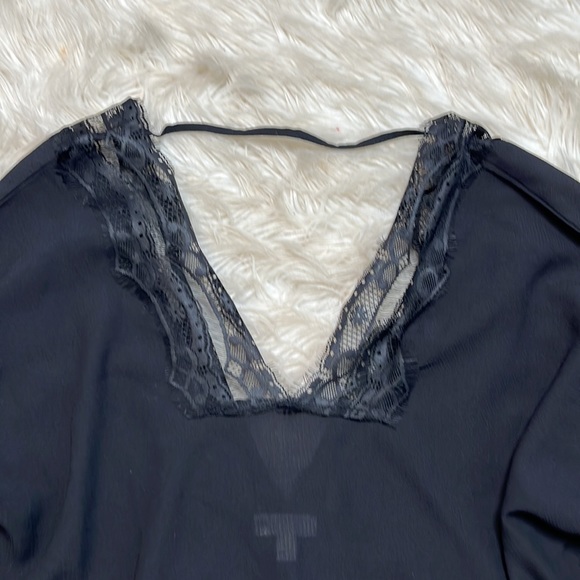 Charming Charlie black size small blouse with lace detail - Picture 2 of 7